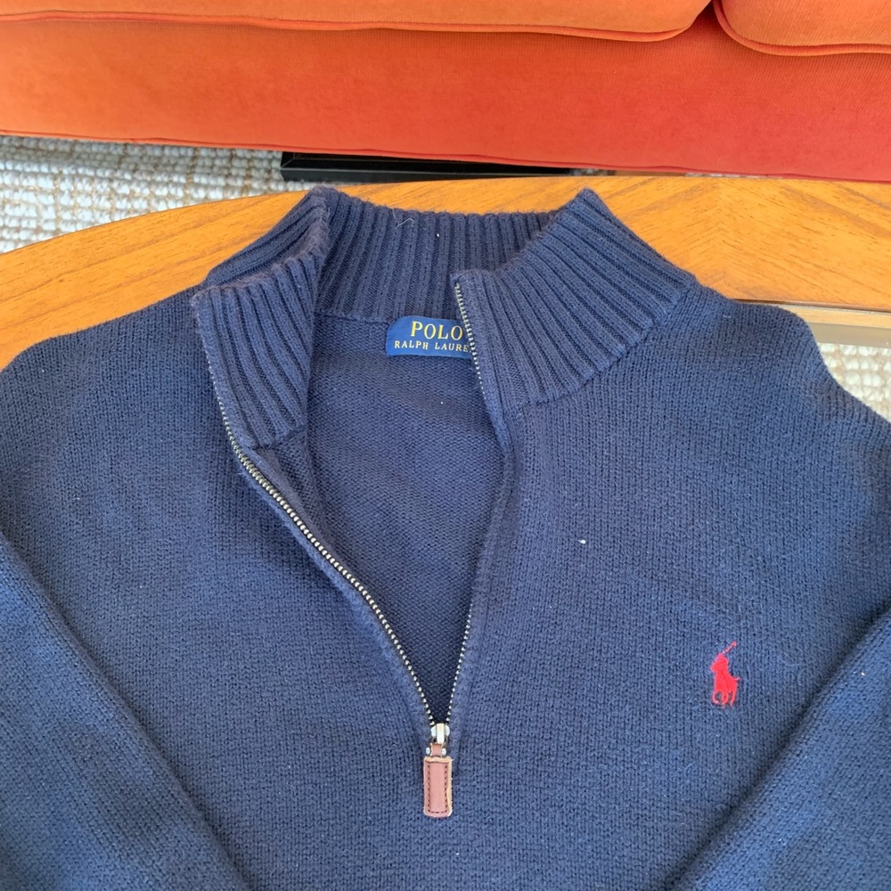 Blue Polo Sweater - Half Zip